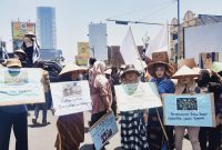 Petani perempuan dalam unjuk rasa Hari Tani Nasional (HTN) 2023 di Tugu Adipura Bandarlampung.