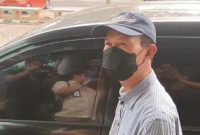 Mantan Walikota Palembang, Harnojoyo memenuhi panggilan Penyidik Pidsus Kejati Sumsel untuk dimintai keterangan terkait dugaan korupsi pembangunan Pasar Cinde.