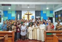 Keterangan Foto: Ibadah Minggu di Gereja ST. Thomas di Kampung Sriwijaya, Kabupaten Way Kanan yang diikuti oleh personil Kodim 0427/Way Kanan yang beragama Nasrani