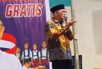 Heri Amalindo memberikan sambutan saat melakukan silaturahmi dengan warga Desa Air Hitam di Palembang. Foto: RPS, kabarindonesia.co