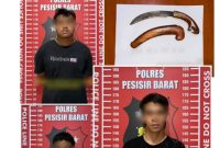 Pelaku pengeroyokan di Pekon Tulung Bamban yang mengakibatkan kematian berhasil diamankan Polres Pesisir Barat. Foto: Polres Pesibar