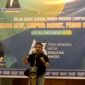 Ketua Karang Taruna Provinsi Lampung, Dendi Romadhona memberikan sambutan dalam Malam Ramah Tamah BBKT dan HUT Karang Taruna Ke-63 yang diadakan di Kabupaten Pesibar. Tangkapan Layar: Joni Irawan, Kabar Indonesia.