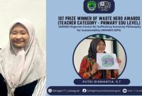 Putri Rismantia, guru asal Kabupaten PALI jadi yang terbaik di ASEAN dalam ajang Southheast Asian Waste Hero Awards.