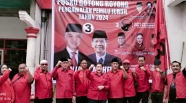 DPC PDI Perjuangan Kota Palembang resmikan Posko Gotong Royong Pengawalan Pemilu Jurdil Tahun 2024. Foto: RPS, KabarIndonesia.co