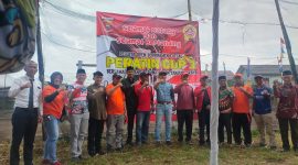Ketua KONI Lampung Barat, Parosil Mabsus membuka Turnamen Terbuka Futsal Peratin Cup 1 di Pekon Tanjung Raya, Kecamatan Sukau, Lampung Barat. Foto: Haeruel Abadi, Kabar Indonesia