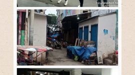 Massa dari Masyarakat Demokrasi Kemanusiaan (MDK) melakukan aksi massa menuntut Pj Walikota Palembang tindak tegas bangunan liar di daerah Lorong Babi, Palembang. Foto: RPS, Kabar Indonesia.