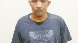 AF (45) pelaku kekerasan seksual yang diamankan oleh Polres Tulang Bawang. Foto: Andi Rahman, Kabar Indonesia.