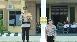 Kapolres Tulang Bawang Barat, Ndaru Istamawan memimpin Gelar Apel Pasukan Operasi Lilin Krakatau Untuk Pengamanan Nataru Tahun 2023. Foto: Andi Rahman, Kabar Indonesia