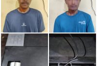 Dua pelaku pencurian proyektor dan printer milik SDN 23 Tumijajar, Kabupaten Tulang Bawang Barat berhasil diamankan petugas Polres Tubaba. Foto: Dokumen Polres Tubaba