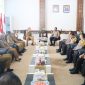 Kapolres Tulang Bawang James H. Hutajulu bersama jajaran melakukan kunjungan kerja ke Kantor Bupati Tulang Bawang dan diterima oleh Pj Bupati Tulang Bawang, Qudrotul Ikhwan pada Selasa (9/1/2024). Foto: Ali Rahman, Kabar Indonesia.
