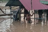 Instalasi pengolahan air bersih milik PDAM Tirta Merangin terendam banjir. Foto: Hardi Yuda, Kabarindonesia.co