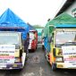 Truk pengangkut bantuan beras bagi 21.479 KPM di Kabupaten Tulang Bawang Barat siap berangkat pada Selasa (30/1/2024). Foto: Andi Rahman, Kabarindonesia.co
