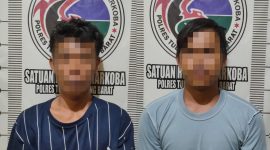 Dua pemuda asal Gedung Tataan, Kabupaten Pesawaran ditangkap petugas Polres Tulang Bawang Barat karena diduga menggunakan sabu-sabu pada Selasa (27/2/2024) malam.