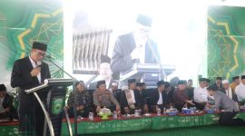 Heri Amalindo memberikan sambutan dalam peringatan Harlah NU ke -101 tingkat Provinsi Sumatera Selatan pada Kamis (1/2/2024). Foto: Rizky Pratama Saputra, Kabarindonesia.co