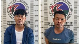 SF dan DS, dua terduga pemakai sabu yang ditangkap oleh Satres Narkoba Polres Tulang Bawang Barat pada Minggu (4/2/2024).
