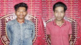 MN dan WN, dua pelaku pencurian, warga Kampung Kekatung, Kecamatan Dente Teladas, Kabupaten Tulang Bawang berhasil diamankan petugas Polres Tulang Bawang pada Minggu (4/2/2024).