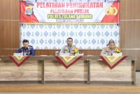 Kapolres Tulang Bawang, James Hutajulu motivasi personel Polres Tulang Bawang dalam Pelatihan Pelayanan Publik pada Selasa (6/2/2024). Foto: Ali Rahman, Kabarindonesia.co