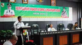Asisten III Bidang Administrasi Umum Pemkab Tulang Bawang Barat, M. Rasidi membuka Penyuluhan Hukum Perlindungan dan Pengelolaan Lingkungan Hidup pada Rabu (7/2/2024). Foto: Andi Rahman, Kabarindonesia.co