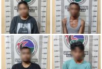 Empat orang yang diduga pengedar dan pemakai narkoba jenis sabu ditangkap pada hari yang sama, ditempat yang berbeda oleh Satres Narkoba Polres Tulang Bawang Barat pada Rabu (7/2/2024). Foto: Dokumentasi Polres Tulang Bawang Barat.