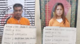 AA (39) dan YI (21) keduanya warga Kabupaten Tulang Bawang yang ditangkap petugas Satresnarkoba Polres Tulang Bawang karena dugaan melakukan jual beli narkotika jenis sabu. Foto: Humas Polres Tulang Bawang