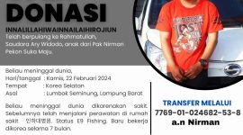 Open donasi dilakukan pihak keluarga dan warga untuk memulangkan jenazah  TKI asal Lampung Barat, Ary Widodo yang dikabarkan meninggal di Korea Selatan pada Kamis (24/2/2022). Ilustrasi: Keluarga almarhum Ary Widodo