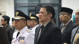 Pj. Bupati Tulang Bawang Barat, M. Firsada hadiri pelantikan dan pengambilan sumpah Pj. Bupati Pringsewu, Marindo Kurniawan di Mahan Agung pada Jum'at (1/2/2024).