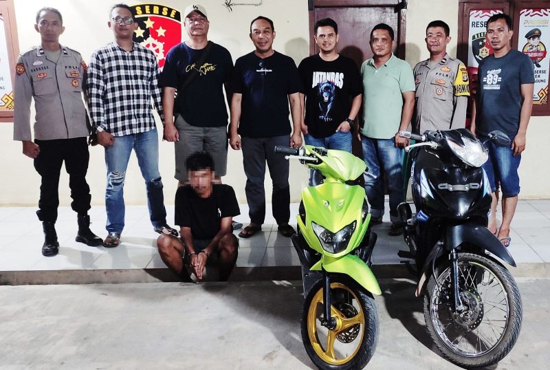 Katim Opsnal Aiptu Ahmad Firdaus, SH, dan tim setelah melakukan serangkaian penyelidikan akhirnya menangkap pelaku spesialis curanmor hari Selasa (04/06/2024)