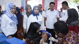 M. Firsada saat menghadiri Pelaksanaan Kegiatan Intervensi Serentak Pencegahan Stunting di Kabupaten Tubaba.
